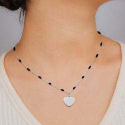 Collier femme edora coeur acier argenté edo432245 - colliers-femme - edora - 1