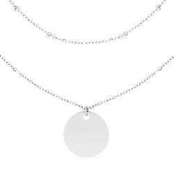 Collier femme double chaînes edora acier argenté edo432361 - colliers-femme - edora - 0