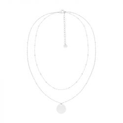 Collier femme double chaînes edora acier argenté edo432361 - colliers-femme - edora - 1