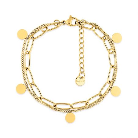 Bracelet or & argent, bracelet plaqué or, bracelet cuir & tissu - bracelets-femme - edora - 1
