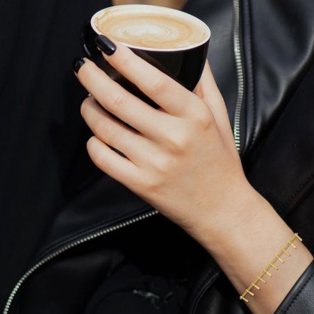 Bracelet or & argent, bracelet plaqué or, bracelet cuir & tissu - bracelets-femme - edora - 2