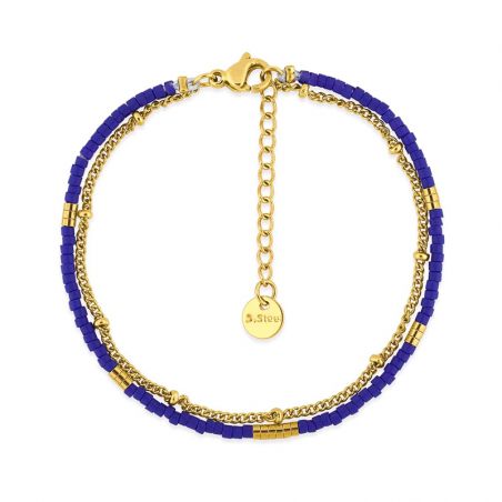 Bracelet or & argent, bracelet plaqué or, bracelet cuir & tissu - bracelets-femme - edora - 1
