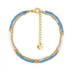 Bracelet femme double rang edora acier doré et cristaux edo433987 - bracelets-femme - edora - 0