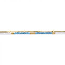 Bracelet femme double rang edora acier doré et cristaux edo433987 - bracelets-femme - edora - 1