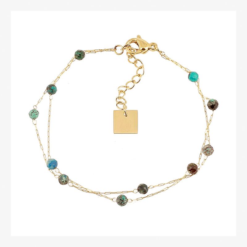 Bracelet femme zag bijoux hinaku acier doré tuquoise sbx24554-01tuq - bracelets-femme - edora