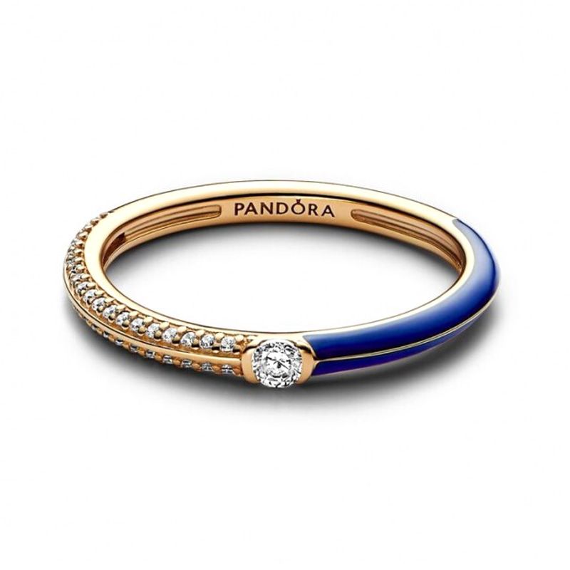 Bague femme pandora me double pavée & bleue 162528c01 - bagues-femmes - edora
