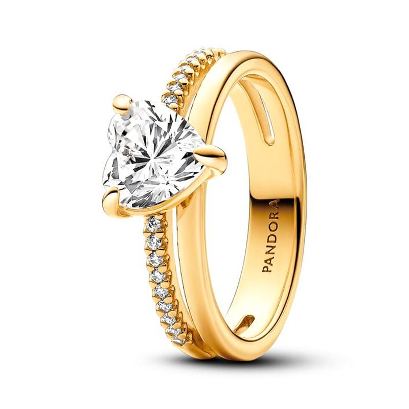 Bague femme pandora timeless cœur anneau double 163100c01 - bagues-femmes - edora