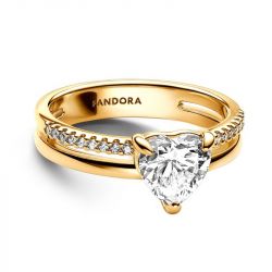 Bague femme pandora timeless cœur anneau double 163100c01 - bagues-femmes - edora - 3