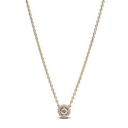 Collier femme pandora timeless à pendentif halo pavé rond 363548c01 - colliers-femme - edora - 0