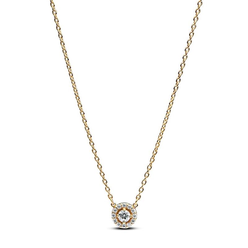 Collier femme pandora timeless à pendentif halo pavé rond 363548c01 - colliers-femme - edora