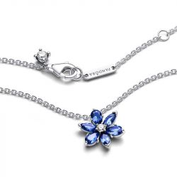 Collier femme pandora timeless à pendentif herbier bleu scintillant 392387c02 - colliers-femme - edora - 3