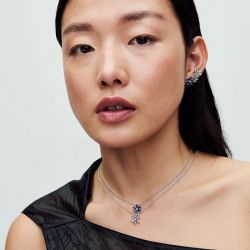 Collier femme pandora timeless à pendentif herbier bleu scintillant 392387c02 - colliers-femme - edora - 4