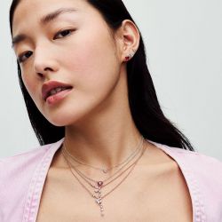 Collier femme pandora timeless pendant halo cœur rouge scintillant 392542c01 - colliers-femme - edora - 3