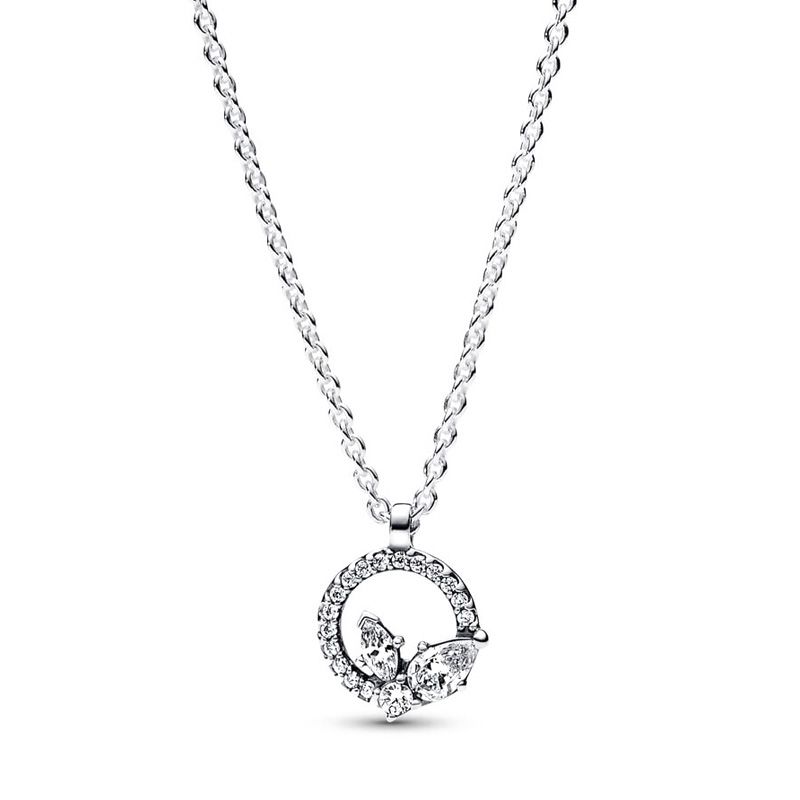 Collier femme pandora timeless  pendentif cercle & herbier scintillant 392620c01 - colliers-femme - edora