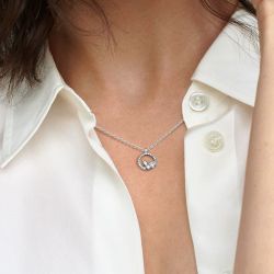 Collier femme pandora timeless  pendentif cercle & herbier scintillant 392620c01 - colliers-femme - edora - 1