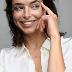 Collier femme pandora timeless  pendentif cercle & herbier scintillant 392620c01 - colliers-femme - edora - 2