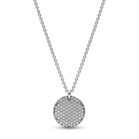 Collier femme pandora timeless pendentif rond pavé 392632c01 – colliers femme