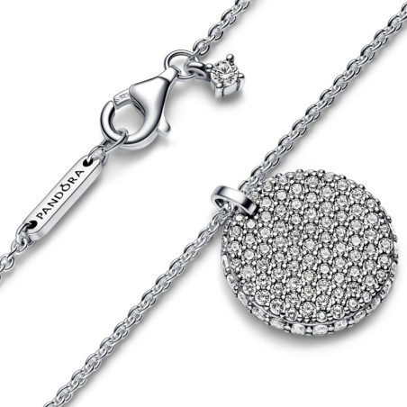 Collier femme pandora timeless pendentif rond pavé 392632c01 – colliers femme