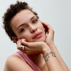 Bague femme pandora me en résine façon Émail coupée en deux 163325c01 - bagues-femmes - edora - 2