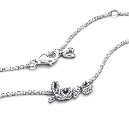 Collier femme pandora moments amour manuscrit étincelant 393076c01 – colliers femme
