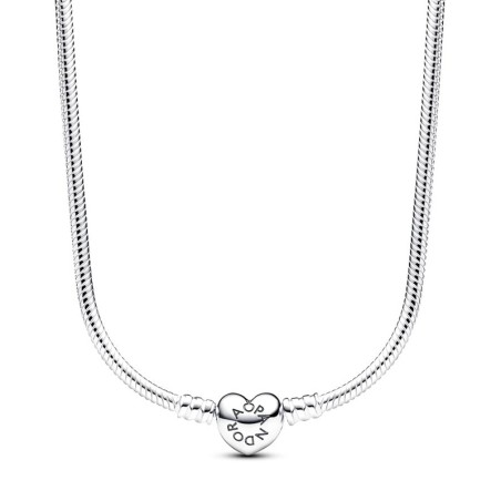 Collier femme pandora moments maille serpent fermoir cœur 393091c00 – colliers femme