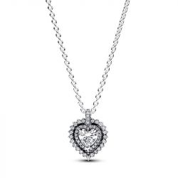 Collier femme pandora timeless à pendentif halo cœur scintillant 393099c01 - colliers-femme - edora - 0