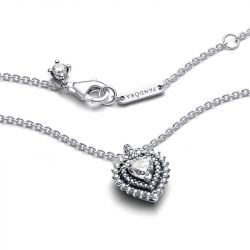 Collier femme pandora timeless à pendentif halo cœur scintillant 393099c01 - colliers-femme - edora - 3