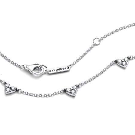 Collier femme pandora timeless chaîne station cœur triple pierre 393160c01 – colliers femme