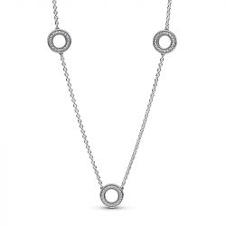 Collier femme pandora signature cercle 393162c01 - colliers-femme - edora - 0