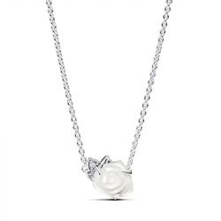 Collier femme pandora moments rose blanche en fleur 393206c01 - colliers-femme - edora - 0
