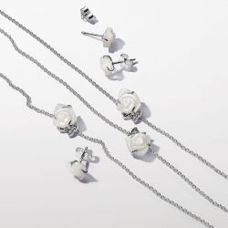 Collier femme pandora moments rose blanche en fleur 393206c01 - colliers-femme - edora - 5