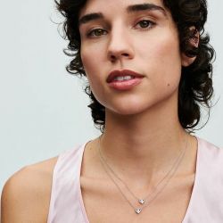 Collier femme pandora moments double rang cœur 393207c00 - colliers-femme - edora - 1