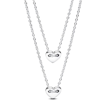 Collier femme pandora moments double rang cœur 393207c00 – colliers femme