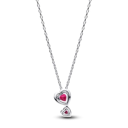 Collier femme pandora timeless à pendentif cœurs halo rouge 393658c01 – colliers femme