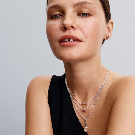 Collier femme pandora moments flèche &amp; cœur en verre de murano 393669c01 – colliers femme
