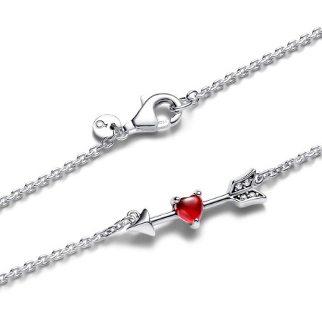 Collier femme pandora moments flèche &amp; cœur en verre de murano 393669c01 – colliers femme