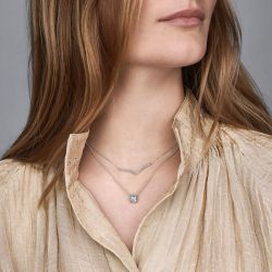 Collier femme pandora timeless halo scintillant carré 396241cz - colliers-femme - edora - 1