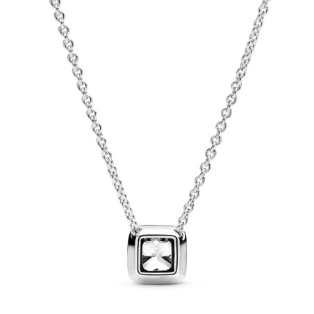 Collier femme pandora timeless halo scintillant carré 396241cz – colliers femme