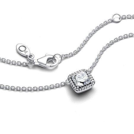 Collier femme pandora timeless halo scintillant carré 396241cz – colliers femme