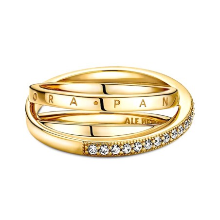 Bague femme pandora signature anneau triple pavé croisé 169057c01 – bagues femme