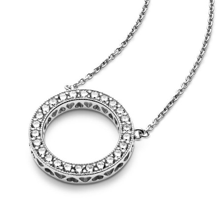 Collier femme pandora signature cercle scintillant 590514cz – colliers femme