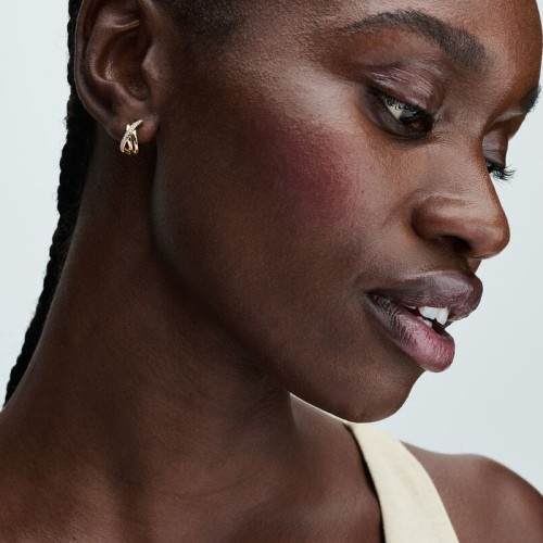 Boucles d'Oreilles Créoles Femme Pandora Signature Pavé Croisées 263150C01