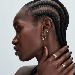 Boucles d'oreilles femme créolespandora timeless perle de culture d'eau douce traitée 263170c01 - boucles-d-oreilles-femme - edora - 2