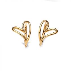 Boucles d'oreilles femme créoles pandora essence cœur organique 263807c00 - boucles-d-oreilles-femme - edora - 0