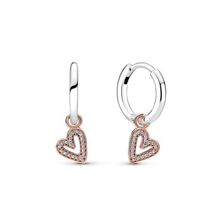 Boucles d'oreilles femme créoles pandora moments esquisse de cœur scintillantes 280090c01 – boucles d'oreilles femme