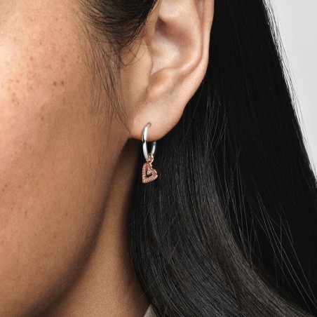 Boucles d'Oreilles Créoles Femme Pandora Moments Pendantes Esquisse de Cœur Scintillantes 280090C01