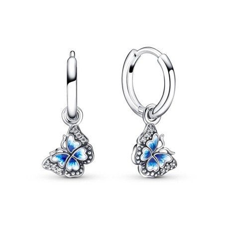 Boucles d'oreilles femme créoles pandora moments pendantes papillon bleu 290778c01 – boucles d'oreilles femme