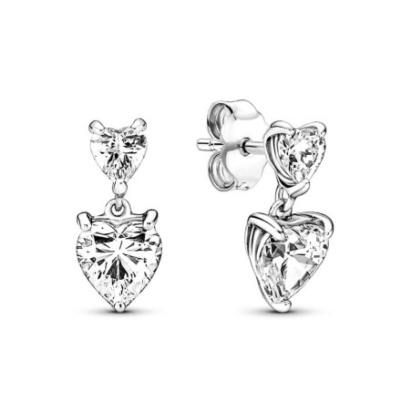 Boucles d'oreilles femme pendantes pandora timeless scintillants cœur double 291199c01 – accueil