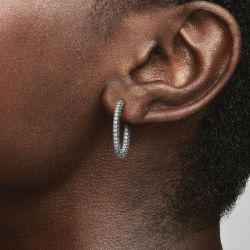 Boucles d'oreilles femme créoles pandora timeless simple rang pavées 293016c01 - boucles-d-oreilles-femme - edora - 1