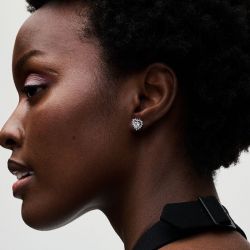 Boucles d'oreilles femme puces  pandora timeless cœur halo scintillant 293097c01 - boucles-d-oreilles-femme - edora - 1